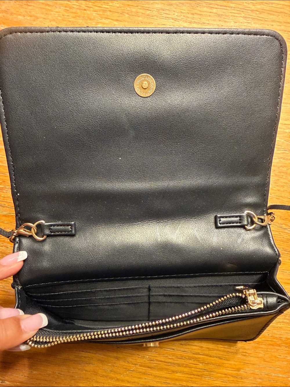 bebe Black Quilted Crossbody with Gold-Tone Chain - Picture 4 of 8